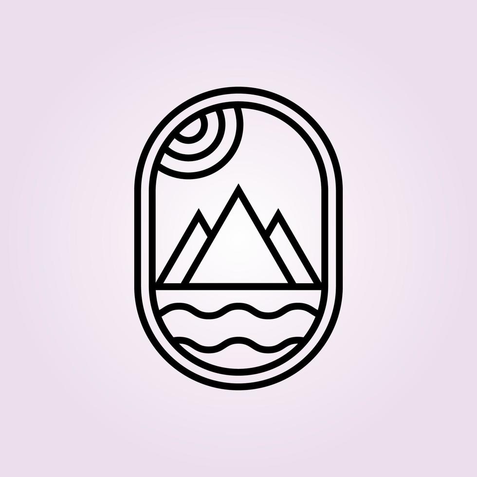 mountain emblem logo vector minimalist illustration design