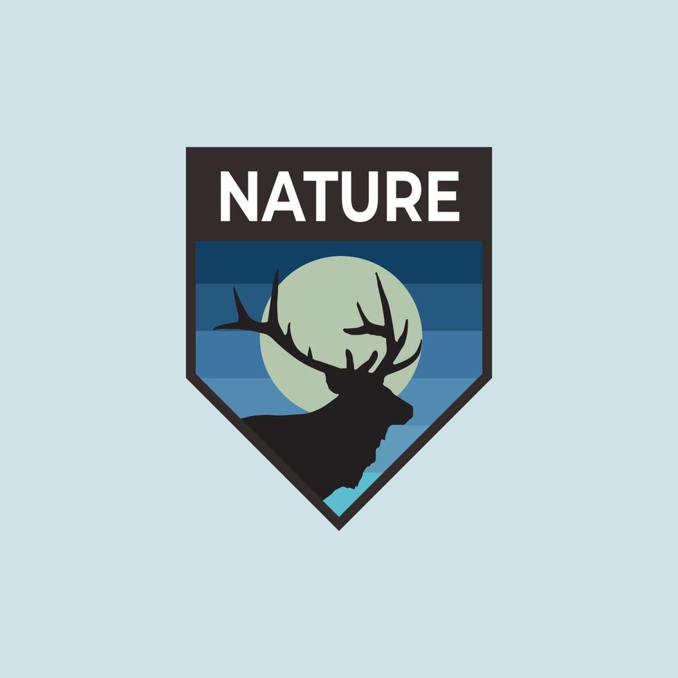 Diseño de ilustración de vector de logotipo de insignia de aventura
