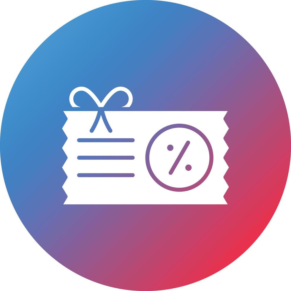 Voucher Glyph Circle Gradient Background Icon vector