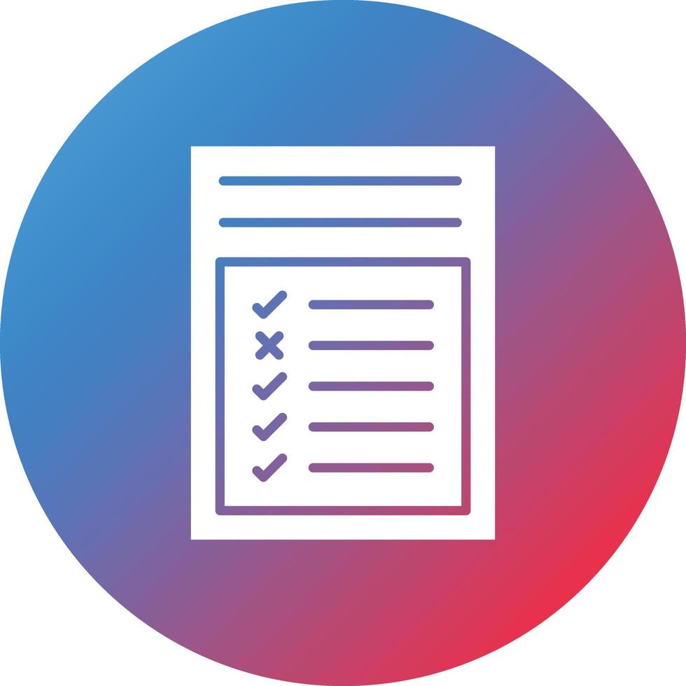 Report Card Glyph Circle Gradient Background Icon vector