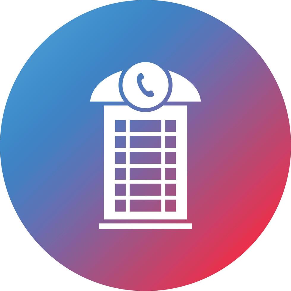 Phone Booth Glyph Circle Gradient Background Icon vector