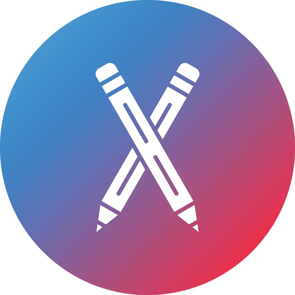 Pencils Glyph Circle Gradient Background Icon vector