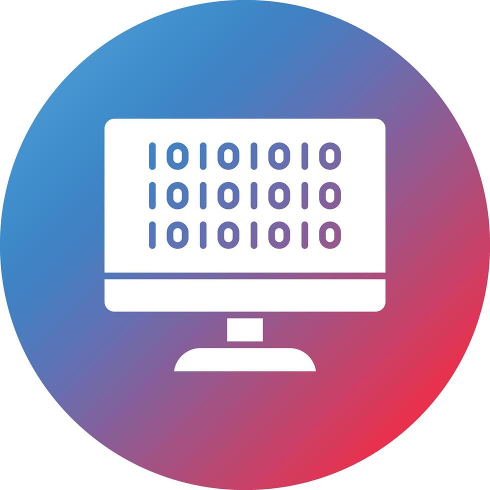 Binary Code Glyph Circle Gradient Background Icon vector