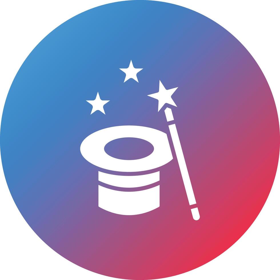 Magic Trick Glyph Circle Gradient Background Icon vector