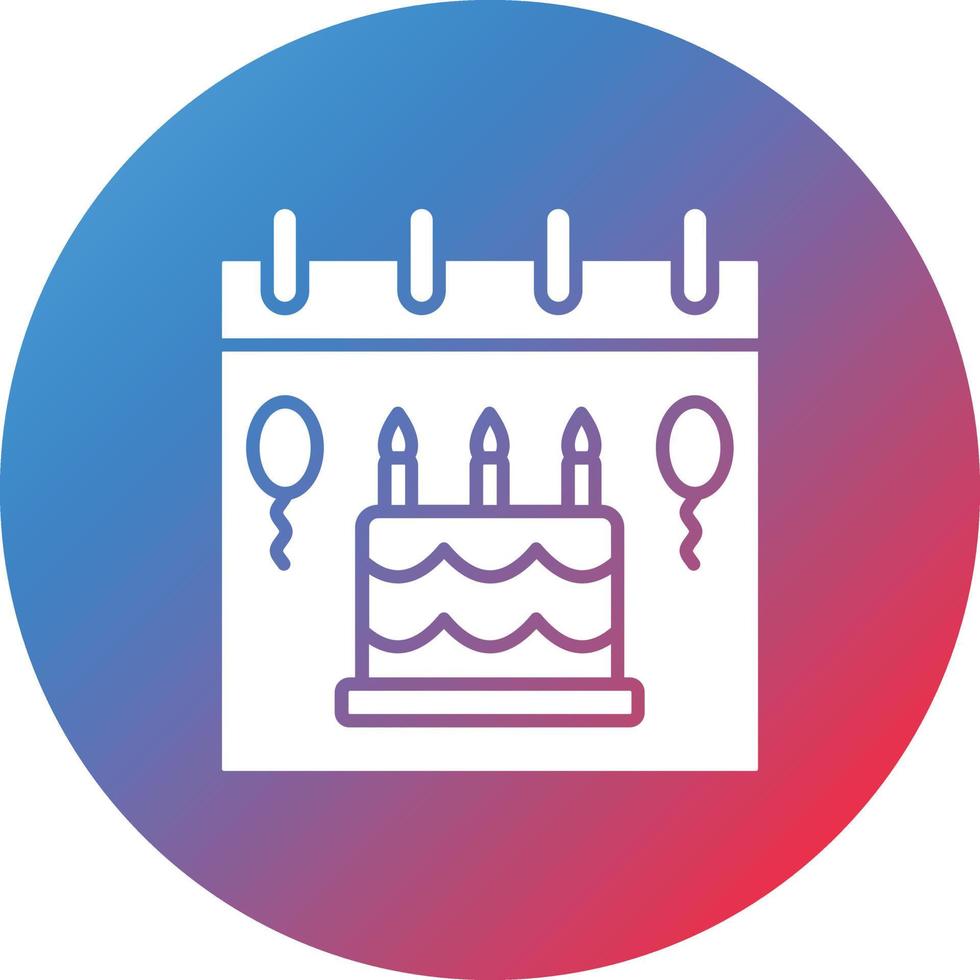 Birthday Event Glyph Circle Gradient Background Icon vector