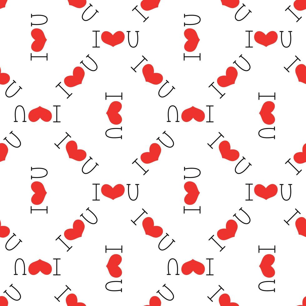 I love you seamless pattern. Vector illustration in doodle style.