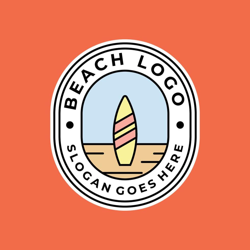 beach emblem logo vector surfing graphic design