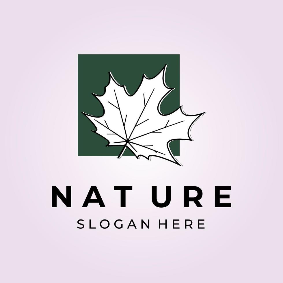 nature oak leaf logo vector vintage illustration design