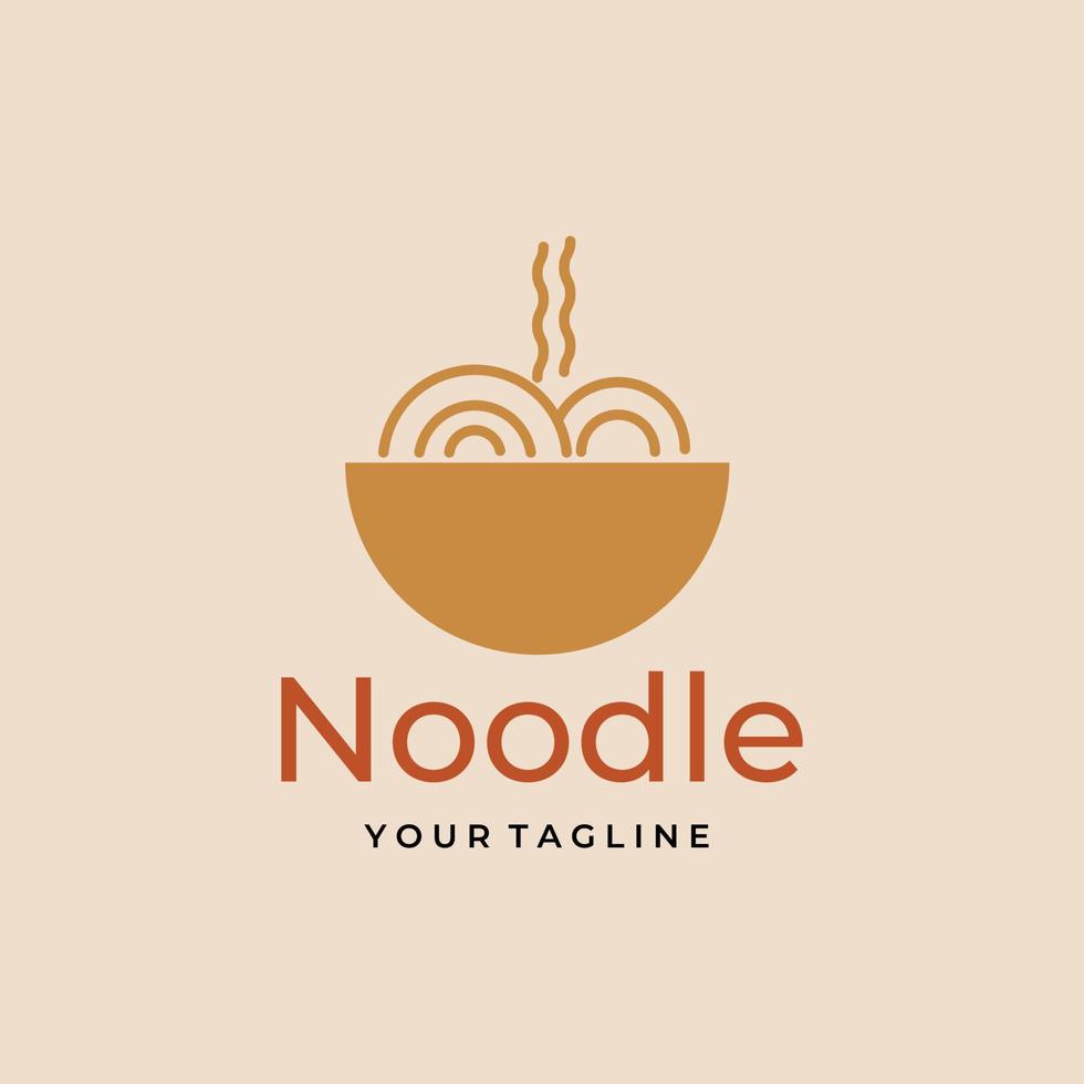 noodle simple logo line art vector  design  in circle