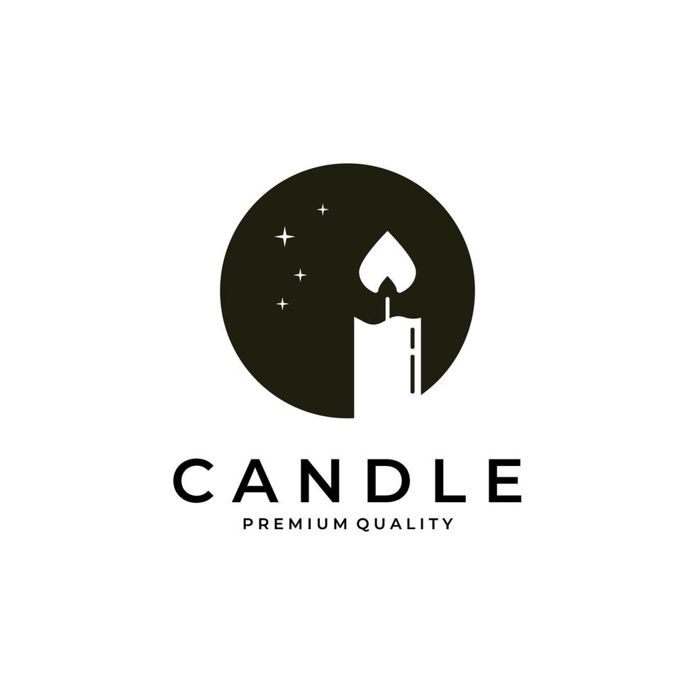 candle logo badge vector template design