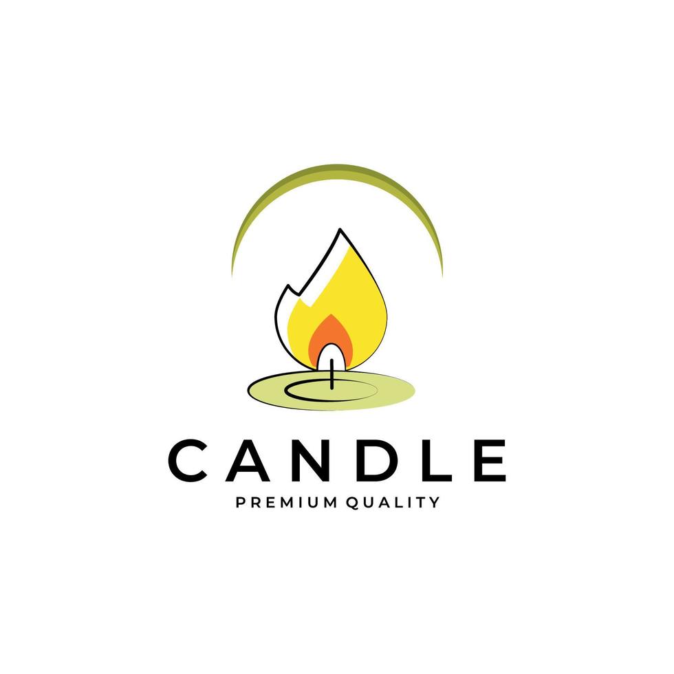 Candle logo icon template design vector