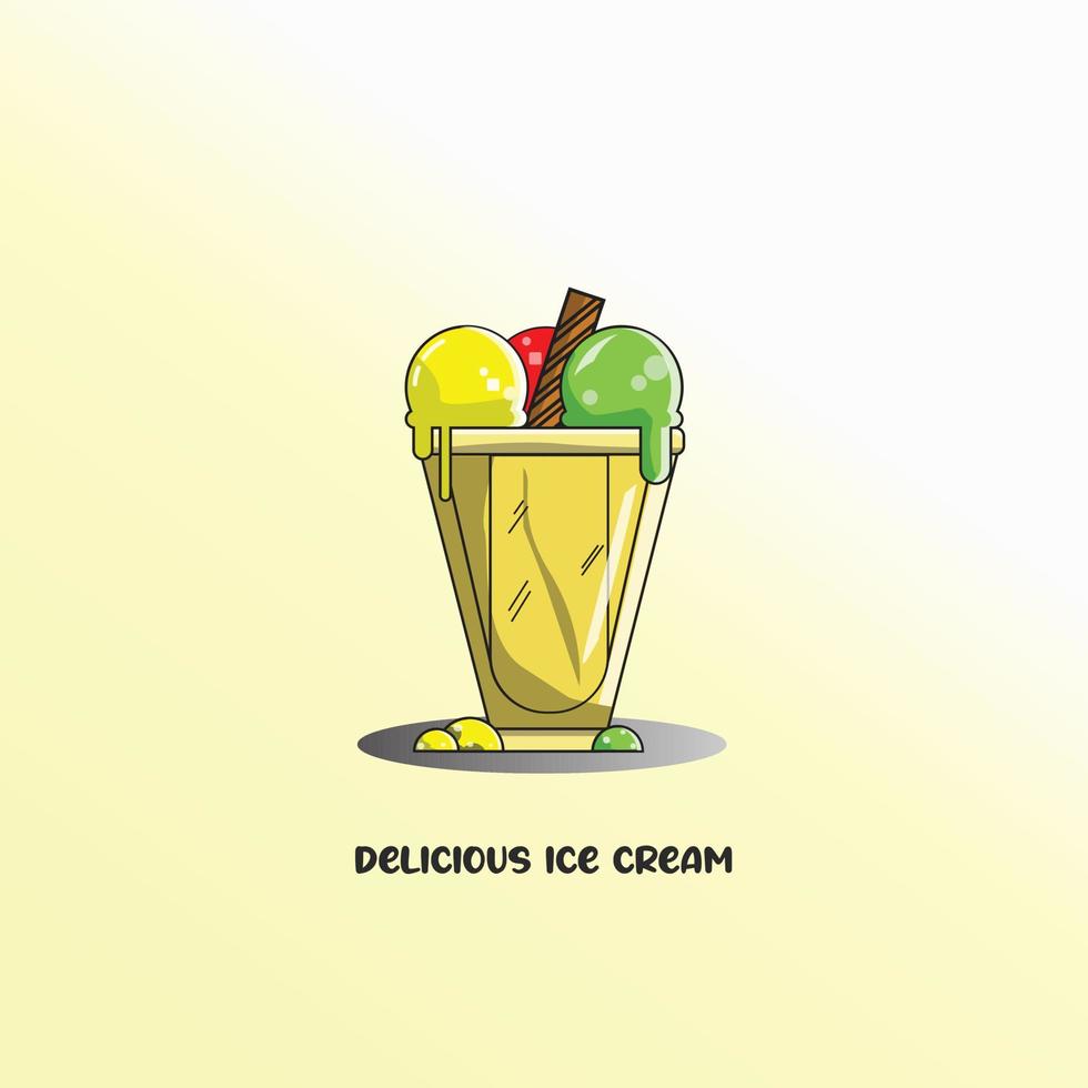 vector de ilustración de delicioso helado