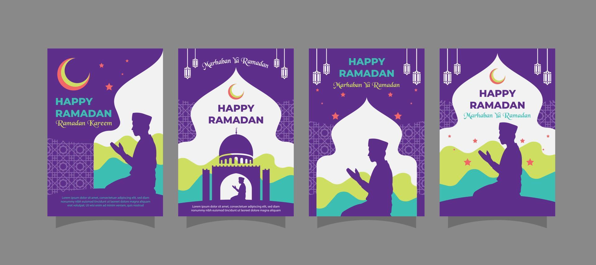 Ramadan mubarak poster. Islamic Poster . vector illustration