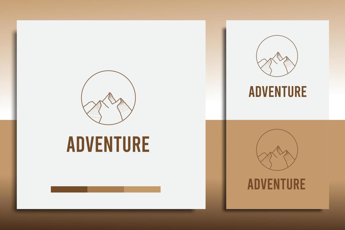 adventure logo design template, with a simple mountain icon vector