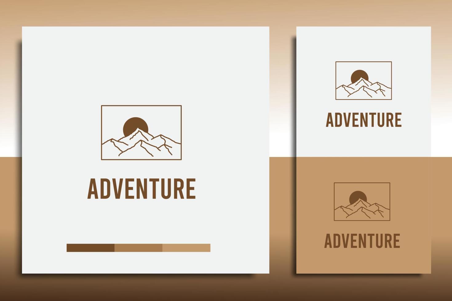 adventure logo design template, with a simple mountain icon vector