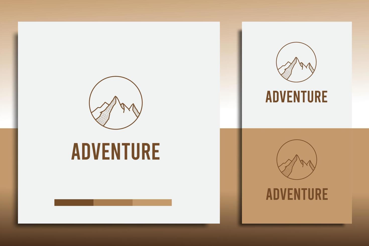 adventure logo design template, with a simple mountain icon vector
