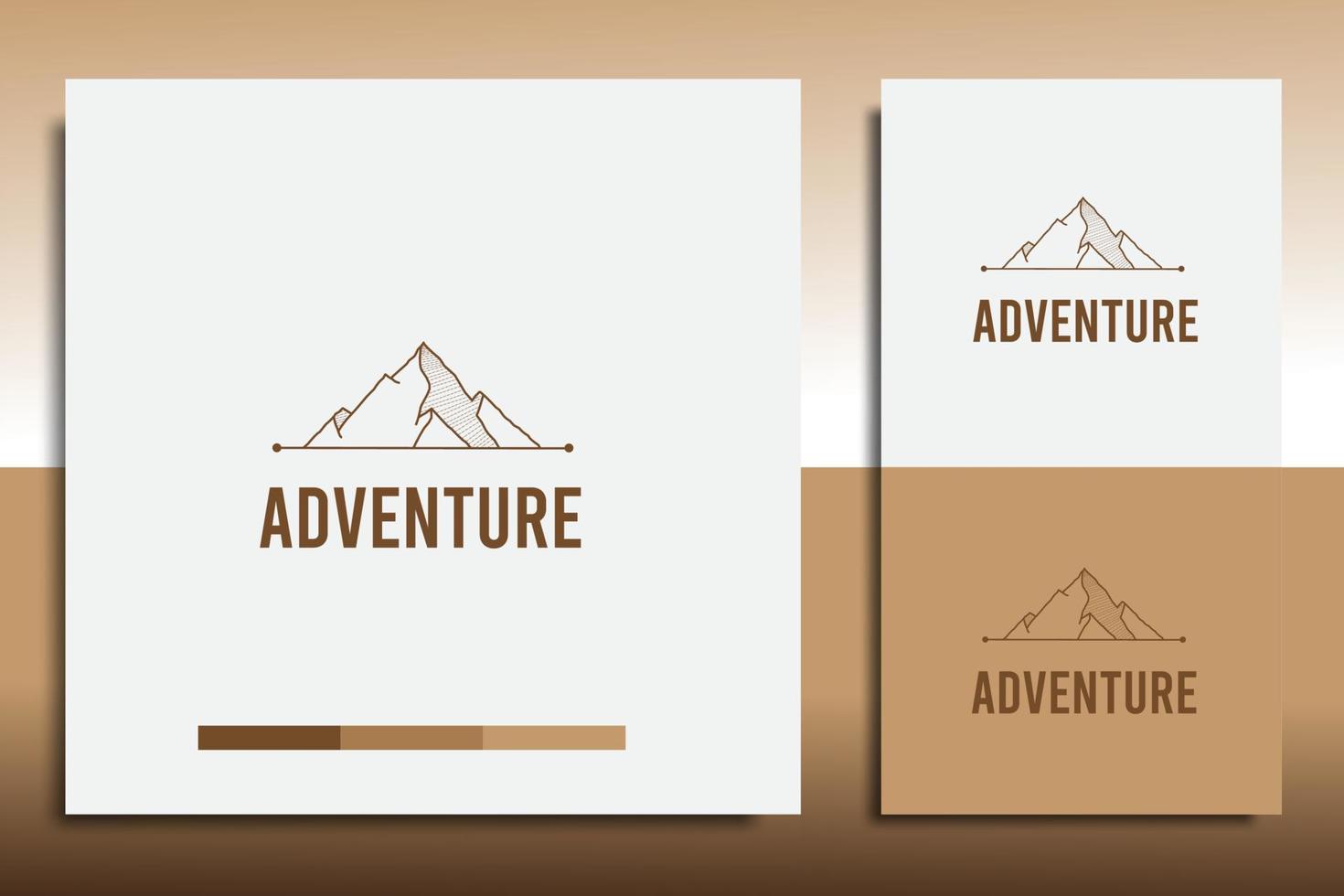 adventure logo design template, with a simple mountain icon vector