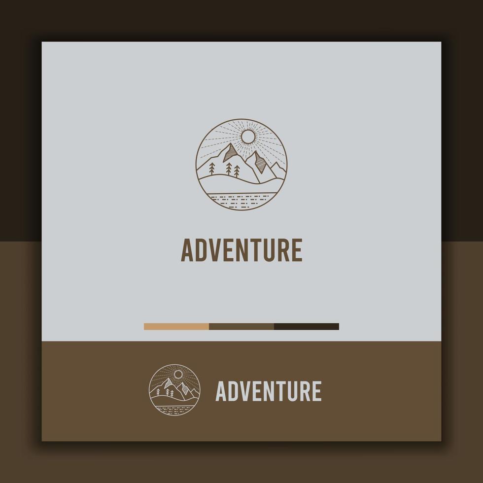 plantilla de diseño de logotipo de aventura, con un icono de montaña simple vector