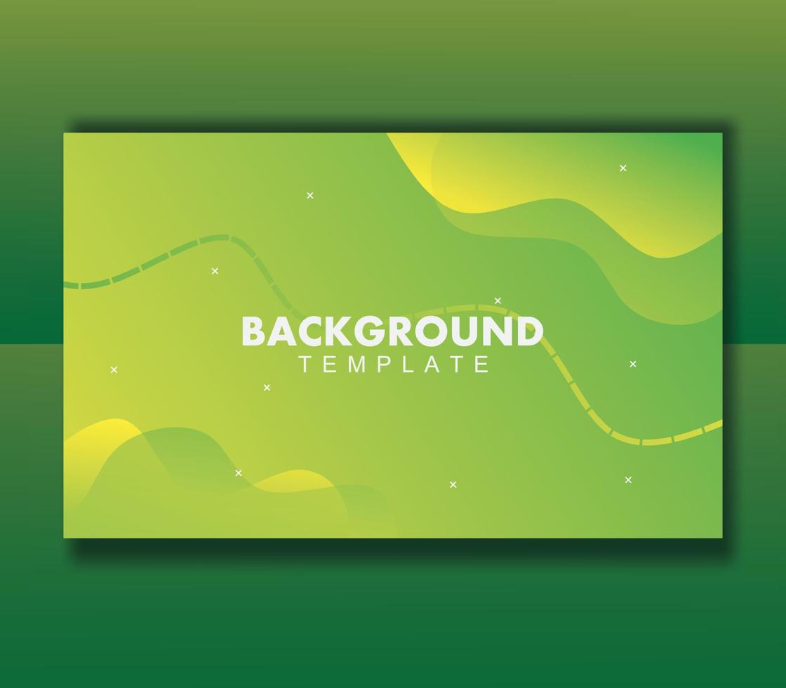 simple green wavy background design template vector