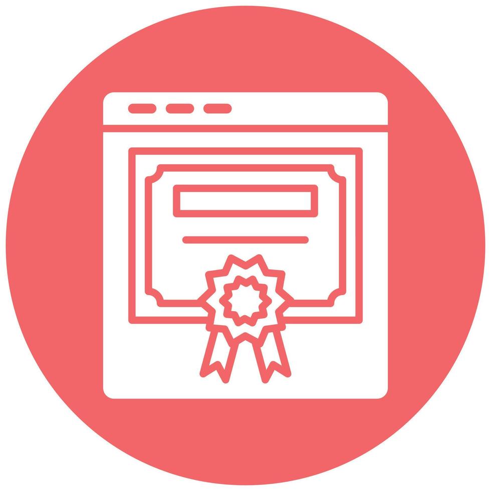 Online Certificate Icon Style vector