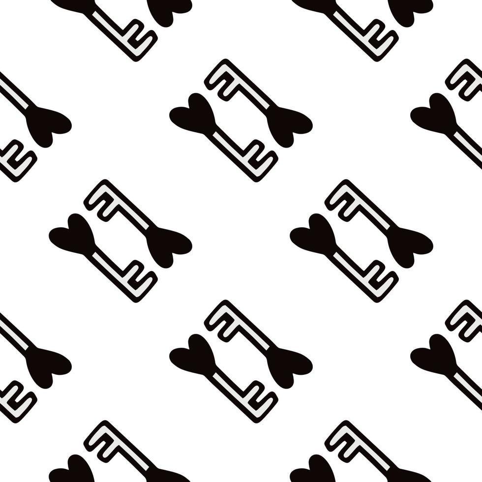 Seamless pattern with a heart-shaped key.vector illustration vector