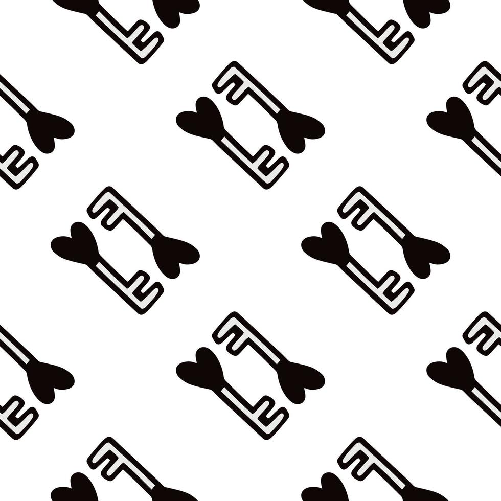 Seamless pattern with a heart-shaped key.vector illustration vector