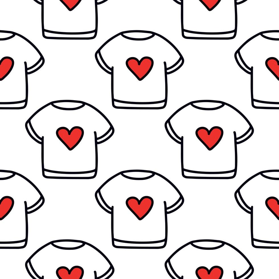 pattern of a T-shirt with a heart.Pattern for Valentines Day vector