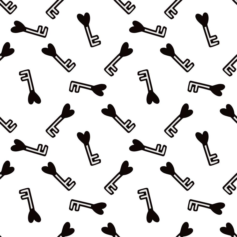 Seamless pattern with a heart-shaped key.vector illustration vector