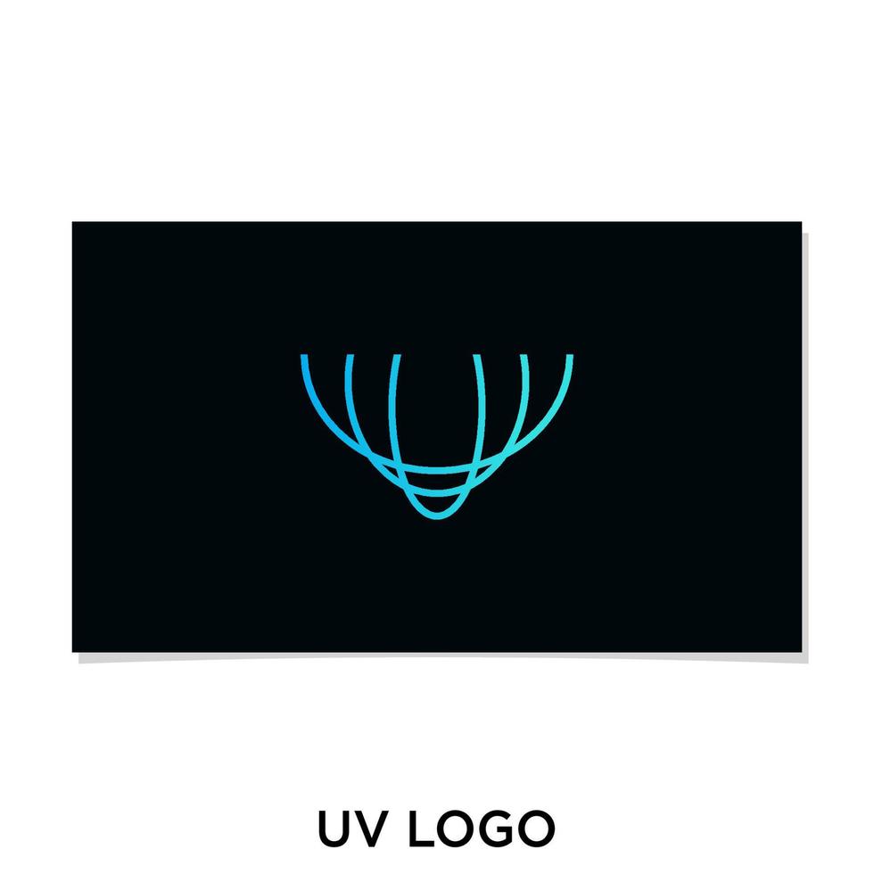 U, UV, OR VU MONO LINES LOGO vector