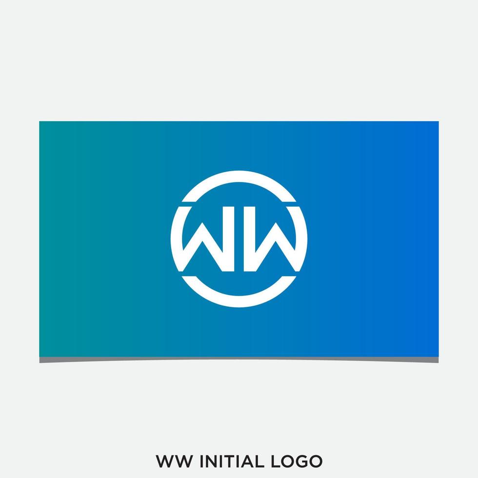 WW INITIAL LOGO DESIGN VECTOR