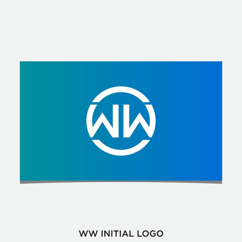 ww vector de diseño de logotipo inicial