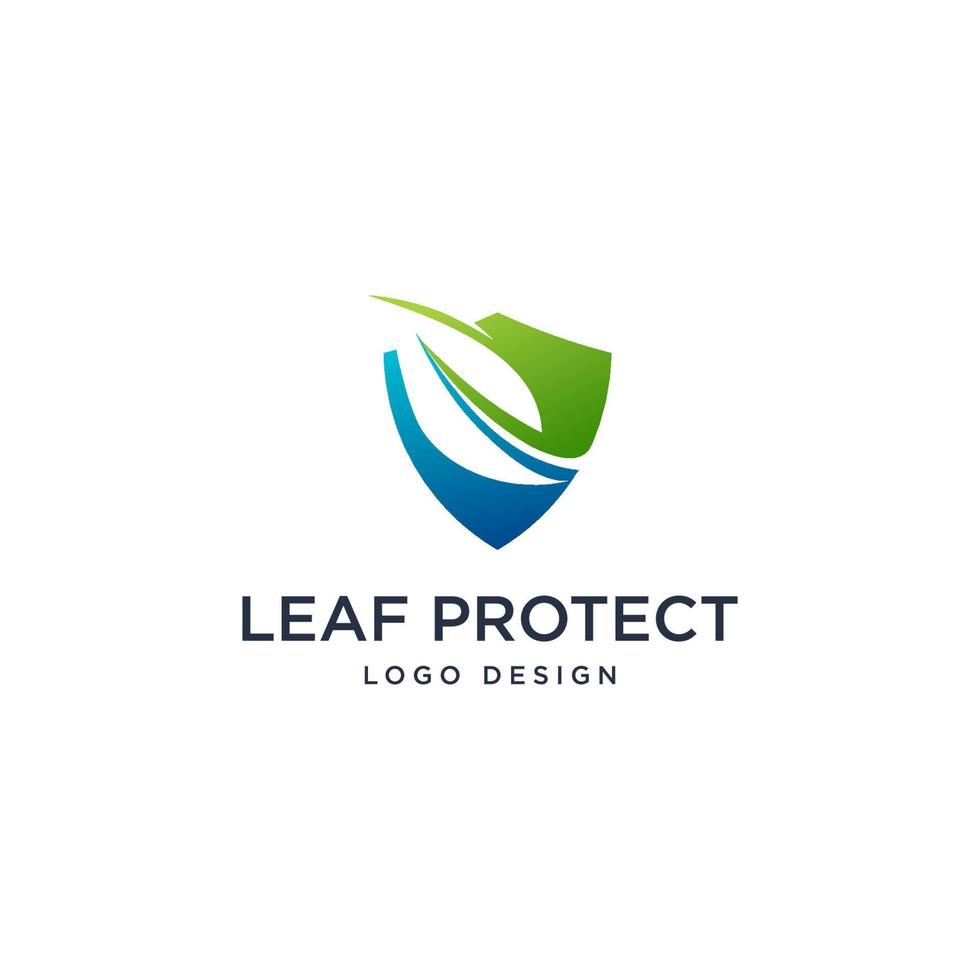 SHIELD AND LEAF LOGO DESIGN vector