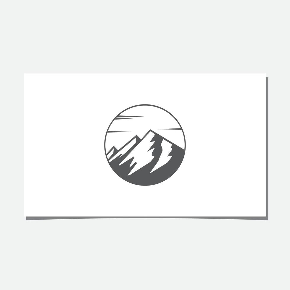 MOUNTAIN IN CIRCLE LOGO DESIGN VECTOR