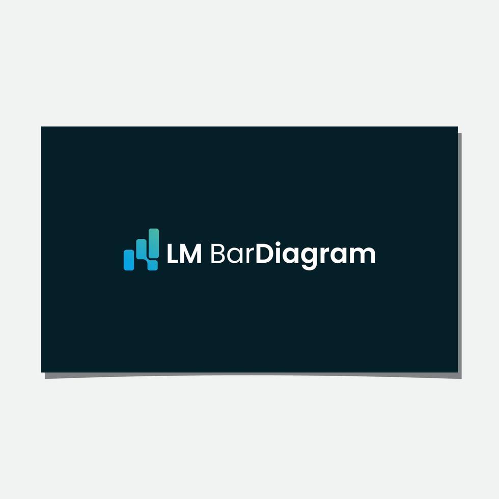 LM OR ML BAR DIAGRAM DIGITAL LOGO vector