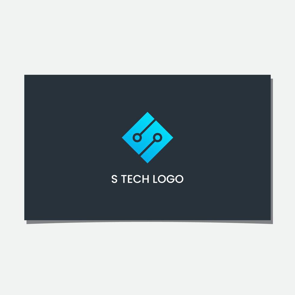 S TECHNOLOGY LOGO DESIGN VECTOR