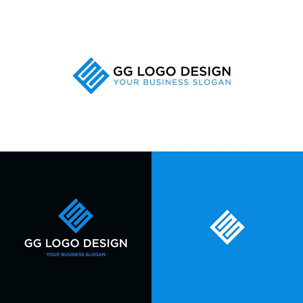 GG INITIAL LOGO DESIGN VECTOR