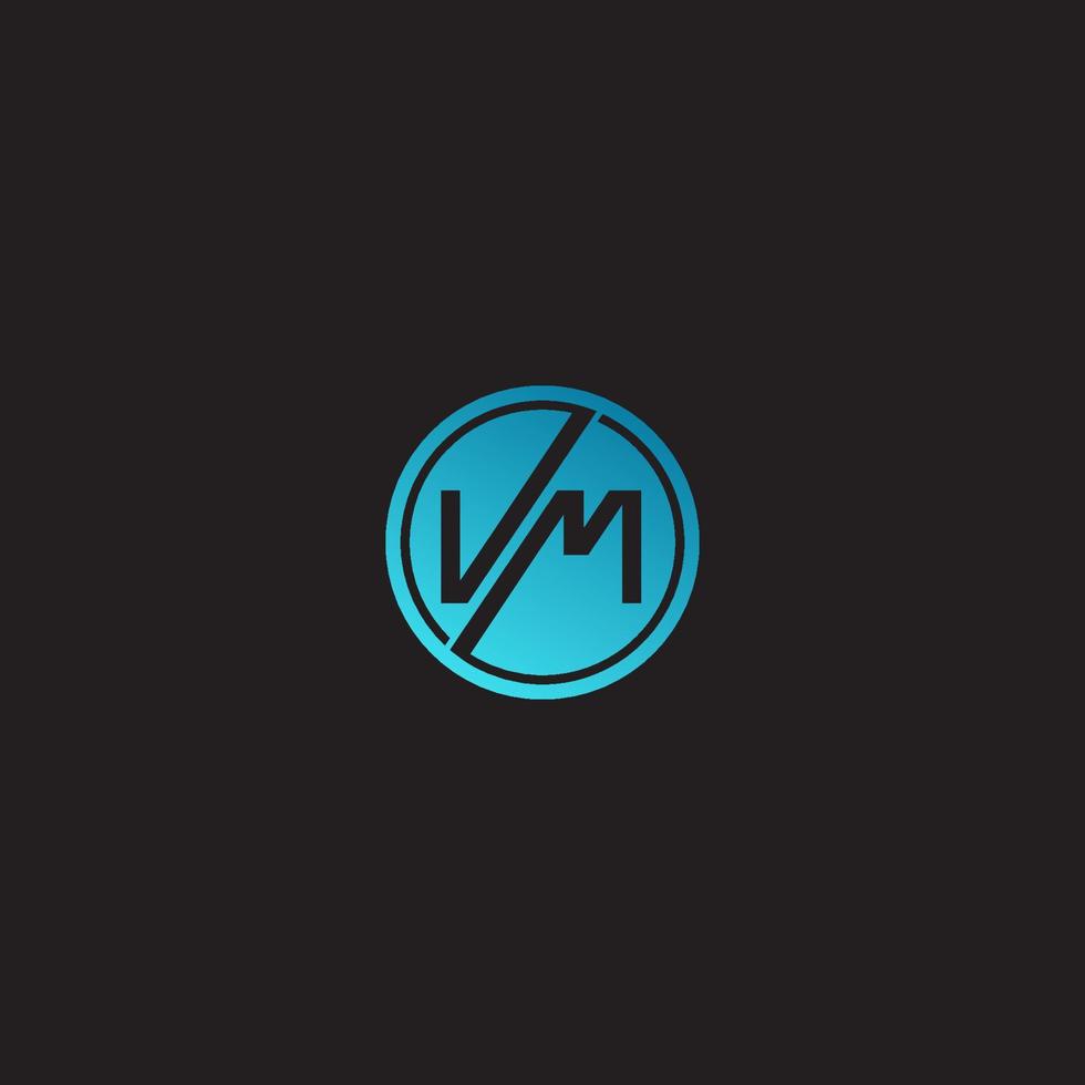 vector de diseño de logotipo inicial vm