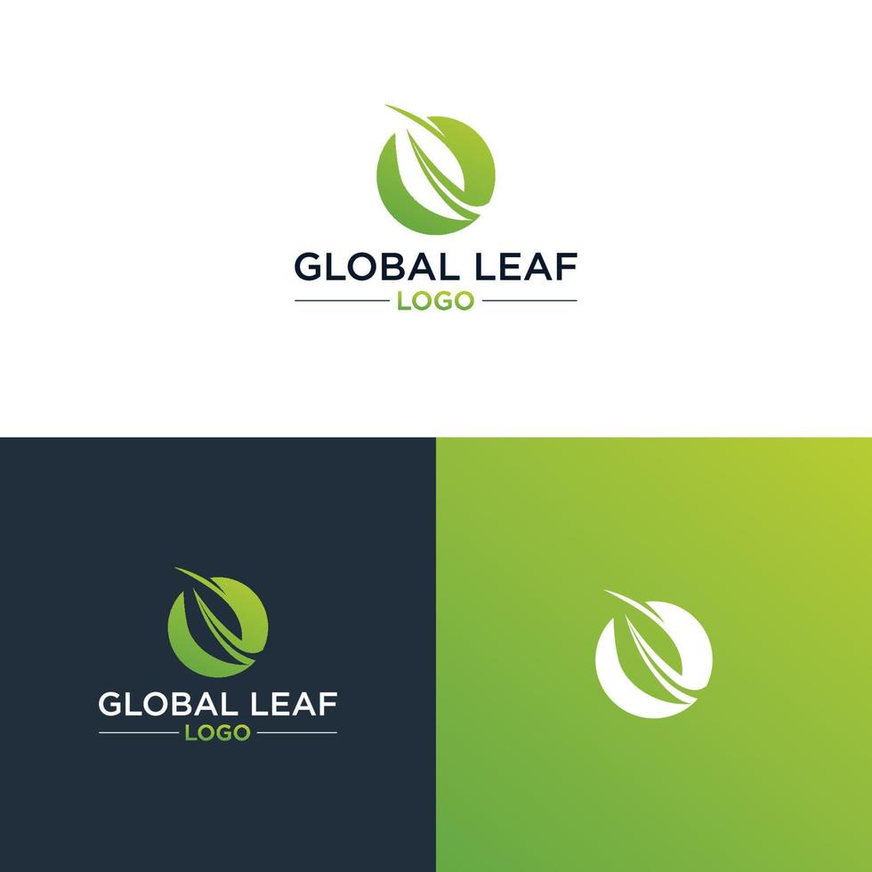 LEAF AND CIRCLE LOGO DESIGN VECTOR