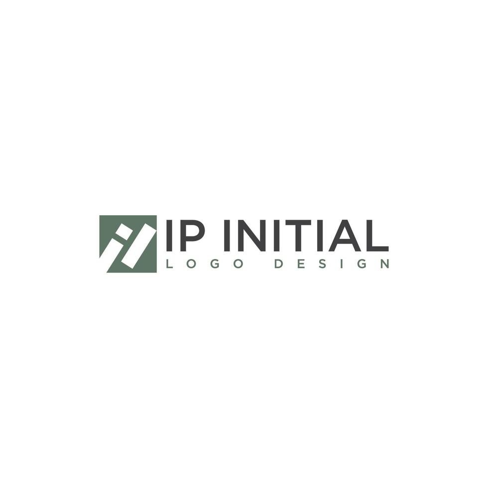 vector de diseño de logotipo inicial ip o pi