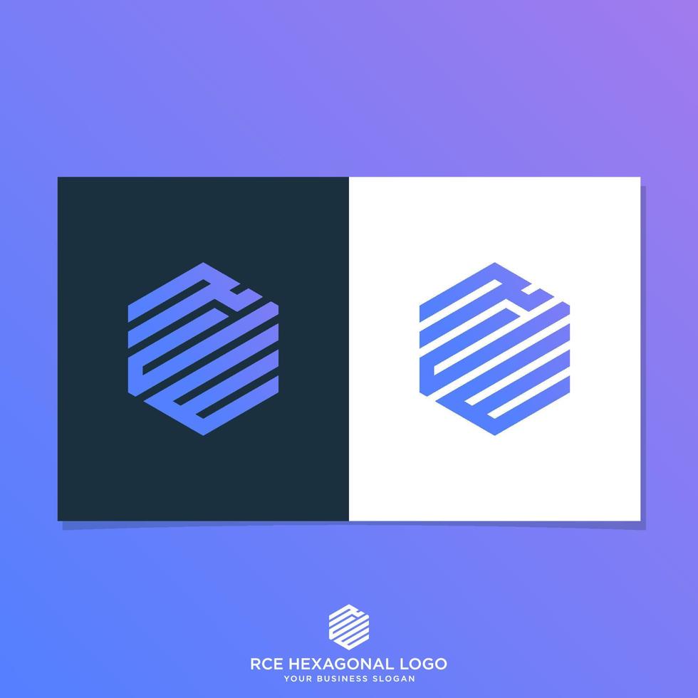 RCE HEXAGONAL LOGO DESIGN VECTOR