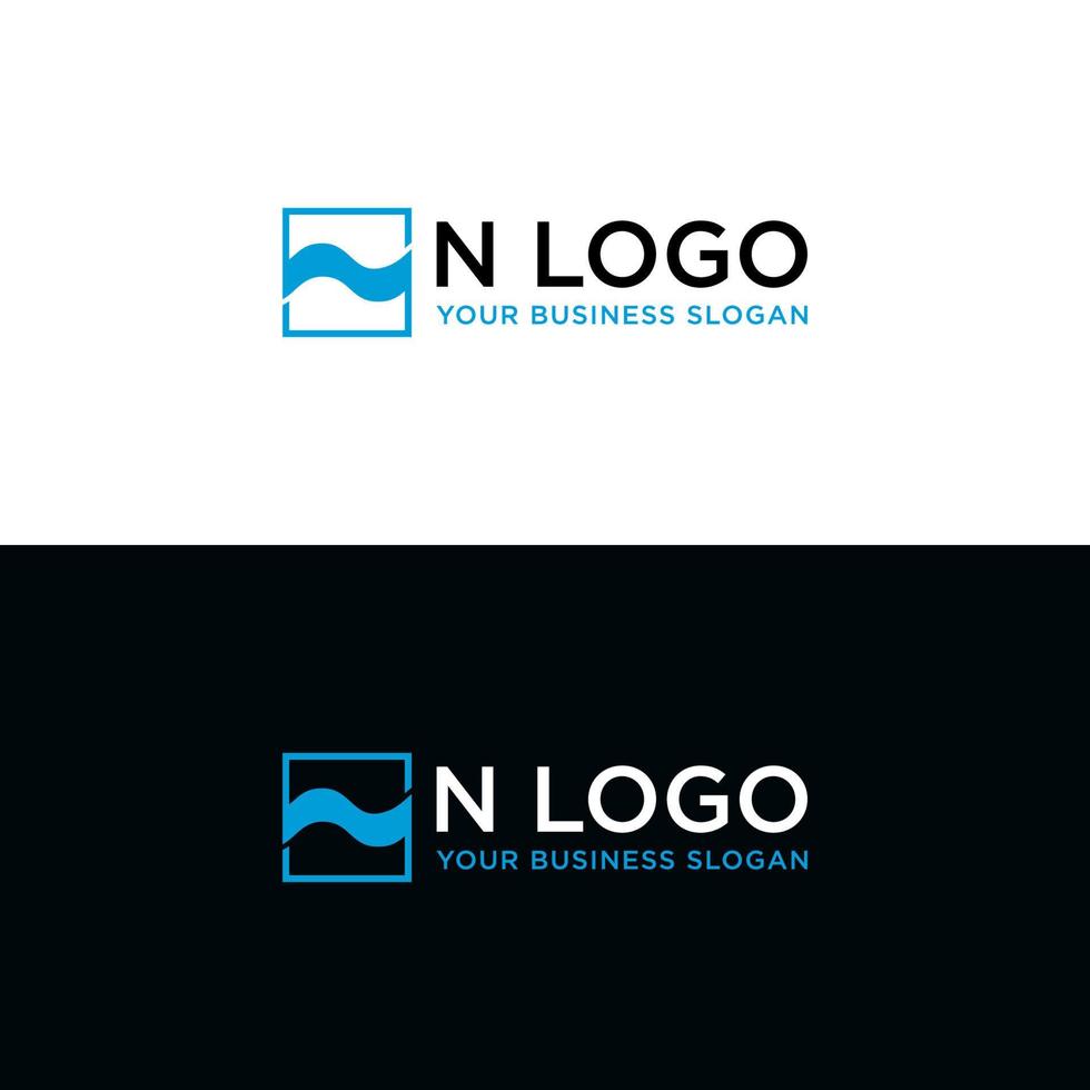 vector de diseño de logotipo de onda n