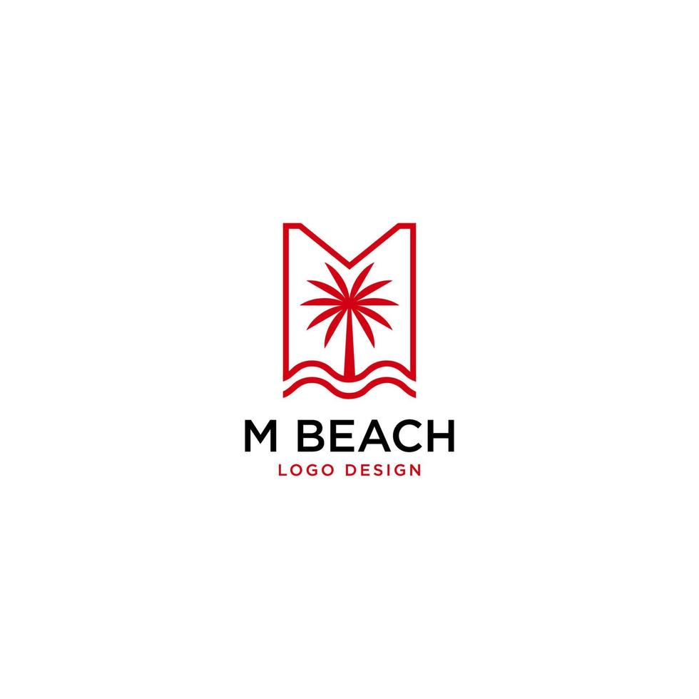 BEACH LOGO DESIGN WITH LETTERS M vector