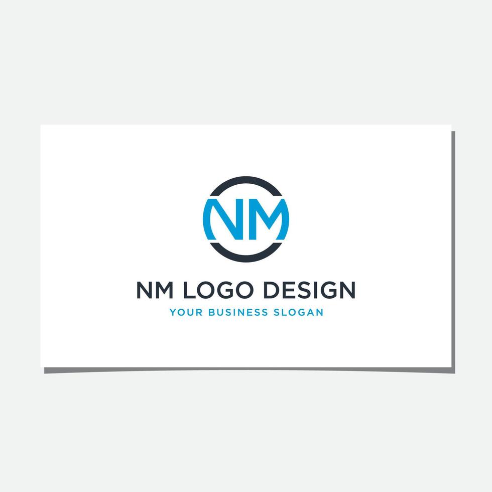 NM IN CIRCLE LOGO DESIGN VECTOR