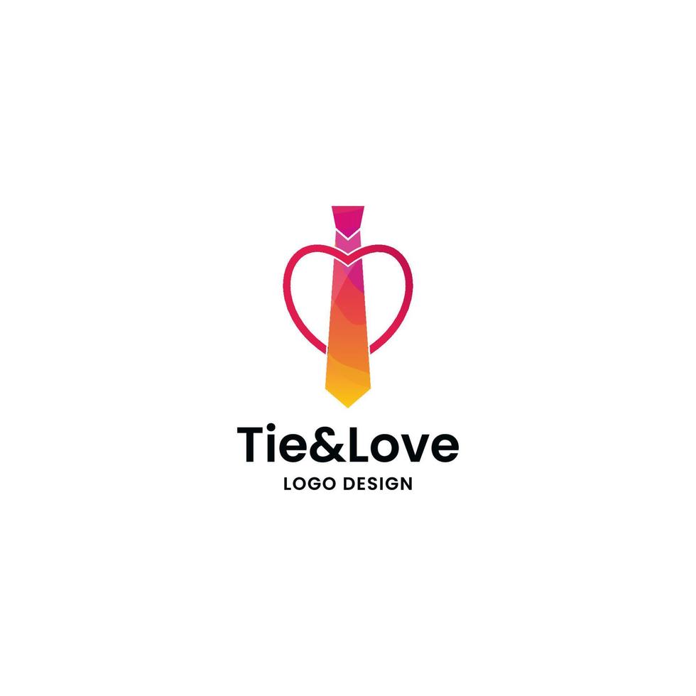 vector de diseño de logotipo de corbata y amor