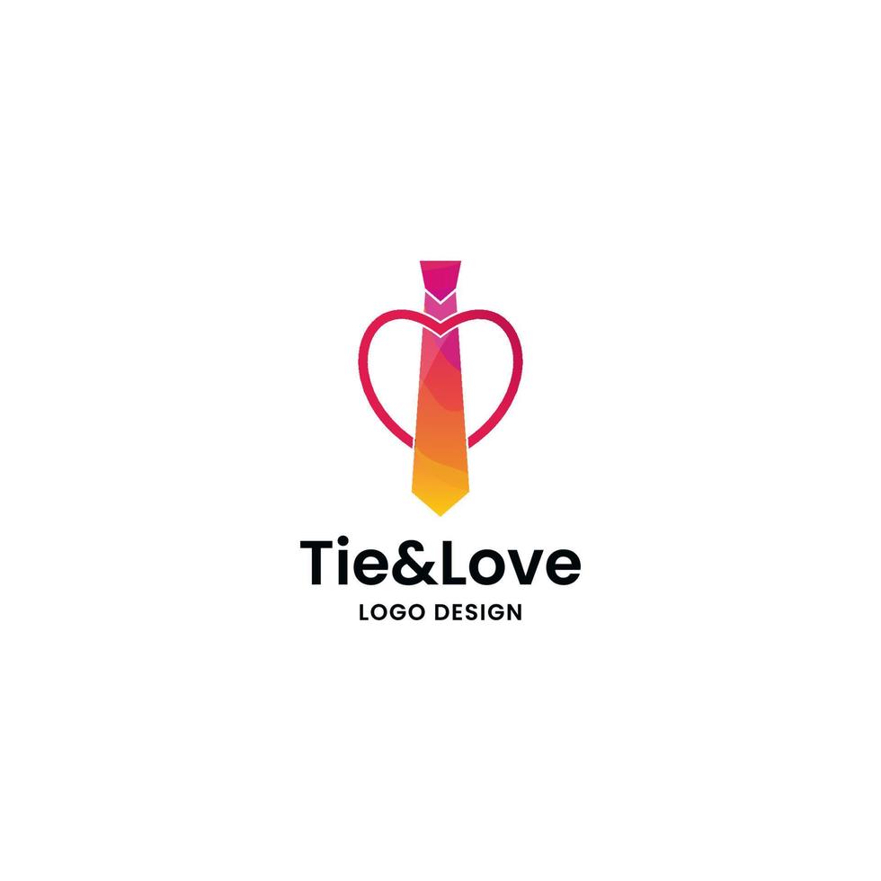 TIE AND LOVE LOGO DESIGN VECTOR