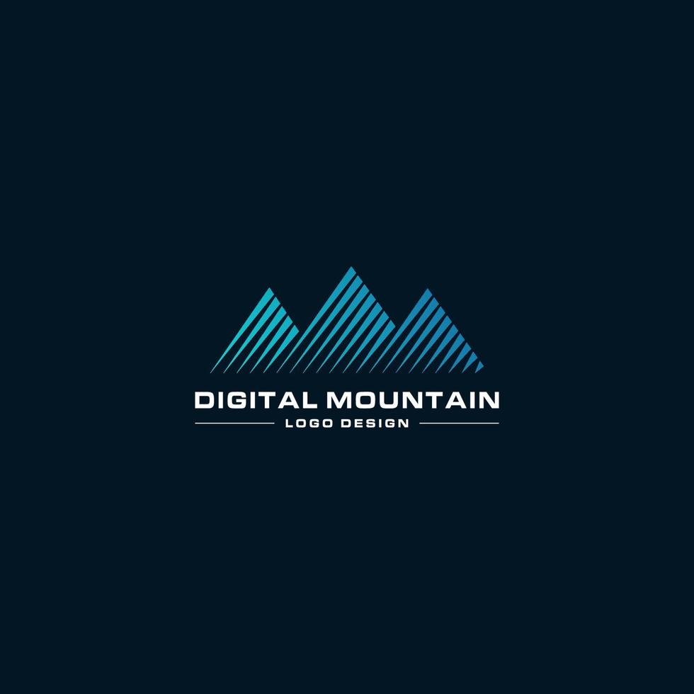 DIGITAL MOUNTAIN LOGO DESIGN VECTOR