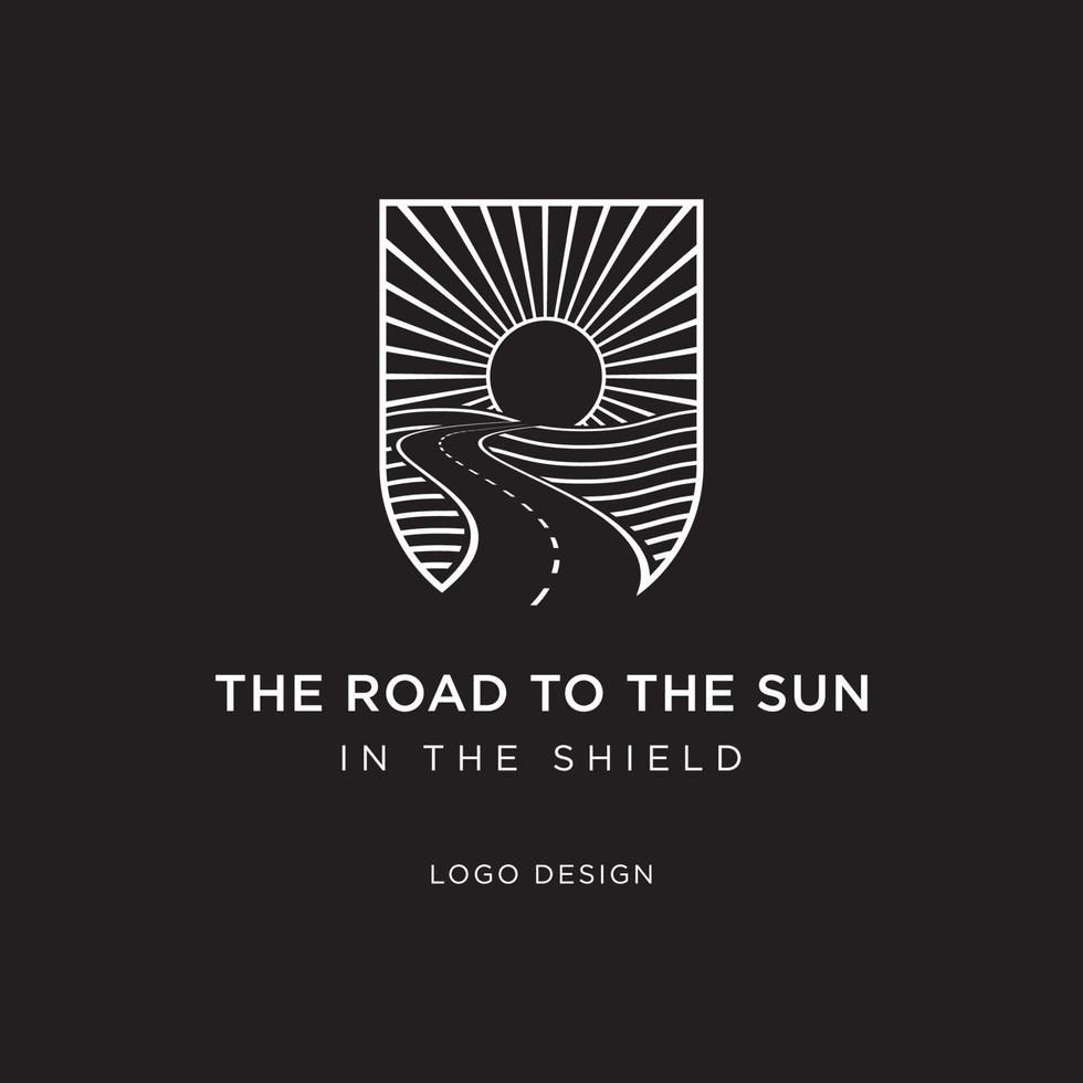 THE ROAD TO THE SUN IN THE SHIELD LOGO vector