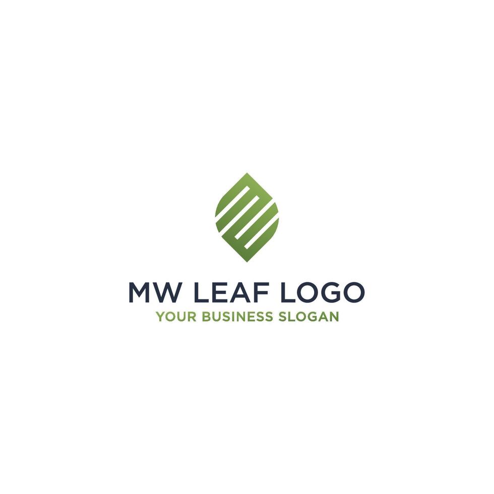 'MW' OR 'ME' INITIAL LEAF LOGO DESIGN vector