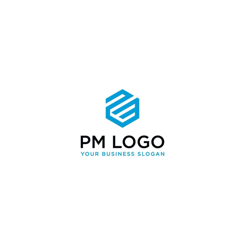 PM HEXAGON LOGO DESIGN VECTOR