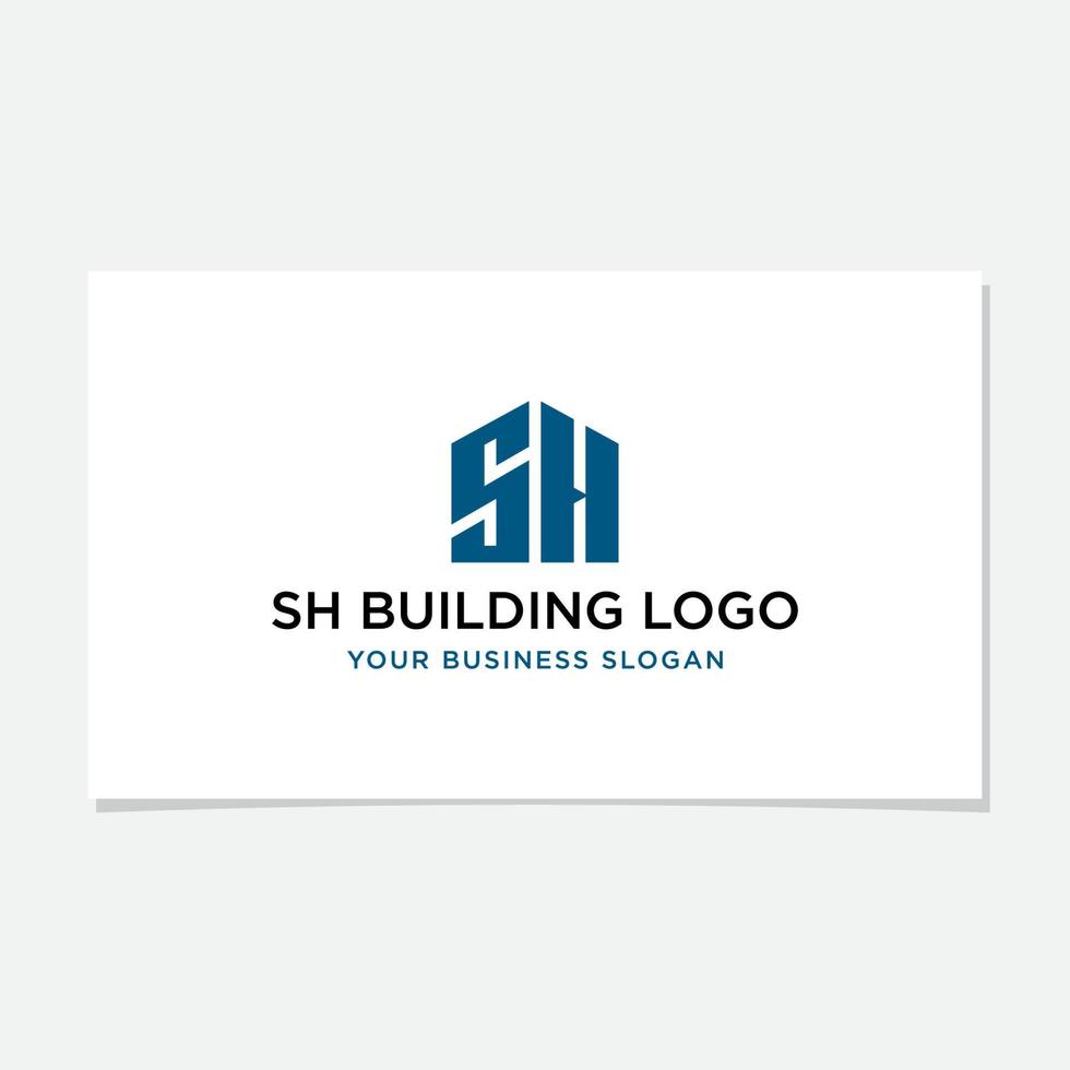 SH BUILDING LOGO DESIGN VECTOR